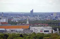Blick auf Leipzig in n�rdlicher Richtung vom V�lkerschlachtdenkmal. Aufnahme: 29. April 2017.