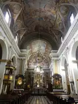 Ljubljana, fr�hbarocker Innenraum der Maria Verk�ndigung Kirche, Fresken von Matej Sternen (04.05.2017)