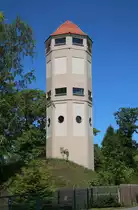 Wasserturm in Auerbach-Rebesgr�n im Vogtland im Mai 2017.