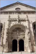 Lissabon. Das im manuelinischen Stil reich geschm�ckte Portal wurde vom gro�en Erdbeben 1755 nicht zerst�rt und beim Bau der Kirche Nossa Senhora da Conceicao Velha integriert . 21.04.2017