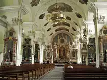 Engelberg, Klosterkirche, Innenansicht. In der Klosterkirche befindet sich die gr�sste Orgel der Schweiz - 23.05.2007