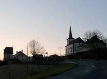 Das Dorf Bourscheid (Luxemburg) in der Abendd�mmerung des 13.01.08.