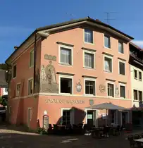 Tiengen, Gasthaus  Zum Hirschen , �ltester Gasthof der Stadt, 1146 erstmals erw�hnt, Sept.2015