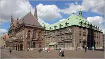 Bremen. Seitlicher Blick vom Dom auf das Rathaus. 31.05.2017