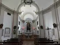 Maniago, barocker Innenraum der Chiesa dell' Immacolata Concezione, Hochaltar von Pietro Armellini (05.05.2017)