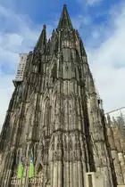 Dauerbaustelle K�lner Dom, hier eine Aufnahme mit Ger�st am 29. Juli 2017.