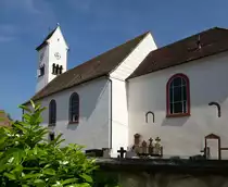 Diebolsheim, die katholische Kirche St.Bonifaz, Juni 2016