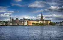 Blick auf Gamla Stan (die Stockholmer Altstadt) vom Stadshustr�dg�rden (Rathausgarten). Aufnahme: 25. Juli 2017.