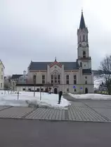 Eibenstock, neuromanische Ev. Stadtkirche, erbaut von 1864 bis 1868 durch Oskar Sommer (19.02.2017)