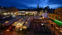 Blick aus dem Hotelzimmer auf den Marktplatz von Link�ping (Juni 2012)