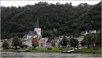 St. Goar. Die den Ort �berragende evang. Stiftskirche geht bis auf das 11. Jahrhundert zur�ck. Seit 2002 Teil des UNESCO-Welterbes Oberes Mittelrheintal. 15.09.2017