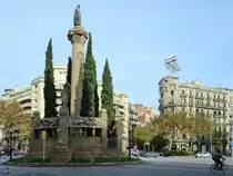 Das Denkmal f�r den bedeutenden katalanischen Dichter Jacint Verdaguer i Santal� oder auch Pater Cinto auf dem gleichnamigen Platz. (Barcelona, Dezember 2011)