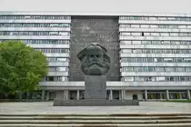 Das Karl-Marx-Monument in Chemnitz (fr�her Karl-Marx-Stadt), im Oktober 2017.