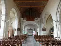 Loudun, Orgelempore in der Saint-Pierre Kirche, erbaut im 19. Jahrhundert durch die Orgelbauer Daublaine & Callinet (09.07.2017)