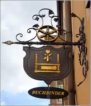 Osnabr�ck. Zunftschild eines Buchbinders am Markt. 02.09.2017