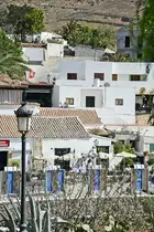 Blick auf Betancuria auf der Insel Fuerteventura. Betancuria wurde 1404 von dem Eroberer Jean de B�thencourt gegr�ndet, dessen Namen sie tr�gt. Seitdem war sie Hauptstadt und Regierungszentrum der Insel. 1834 wurde Betancuria von Antigua abgel�st, seit 1860 ist Puerto de Cabras, das heutige Puerto del Rosario Inselhauptstadt. Aufnahme: 19. Oktober 2017.