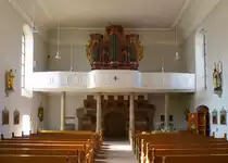 Klingenm�nster, Blick zur Orgelempore in der ehemaligen Klosterkirche, Sept.2017
