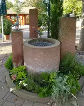 Scheibenhardt, der Brunnen im Garten der Bienwaldm�hle, Sept.2017