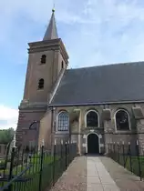 Mastenbroek, sp�tgotische niederl. Ref. Kirche, Kirchturm erbaut 1845 (24.07.2017)
