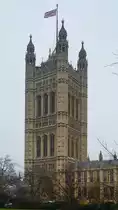 Der Victoria Tower am Westminsterpalast im Zentrum von London. (M�rz 2013)