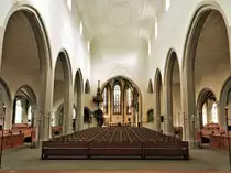 Schaffhausen, reformierte Kirche St. Johann, Blick zum Chor - 08.11.2012