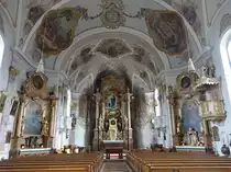 Siegsdorf, barocke Alt�re und Fresken in der Pfarrkirche Mariae Empf�ngnis (26.02.2017)