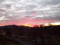 Sonnenuntergang �ber Kurpark von Bad Berka bei Weimar.(10.02.2008)