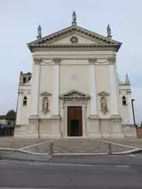 Merlara, Pfarrkirche St. Maria an der Piazza Martiri della Libert�, erbaut ab 1891 (28.10.2017)