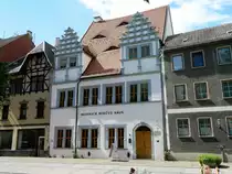 Wei�enfels: Das Heinrich-Sch�tz-Haus in der Nikolaistra�e 13 ist das einzige original erhaltene Wohnhaus des Komponisten, der es 1651 erwarb und hier von 1657 bis 1672 seinen Lebensabend verbrachte. Das um 1552 erbaute Renaissancehaus wurde von 2010 bis 2012 aufwendig saniert und ist heute ein Museum. http://www.schuetzhaus-weissenfels.de/ (Aufnahme am 18.06.2016)