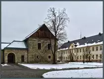 Innenhof des Klosters Huysburg mit dem G�stehaus, das heute f�r Tagungen genutzt wird. (Dingelstedt, 10.02.2018)
