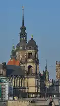 Die T�rme des Oberlandesgerichtes und der Katholische Hofkirche in Dresden. (April 2018)
