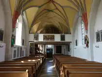 Hochst�tt, Orgelempore in der gotischen St. Vitus Kirche (02.04.2017)