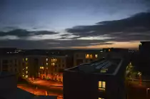 Blick auf Dublin fr�hmorgens vom Liberty House. Aufnahme: 10. Mai 2018.