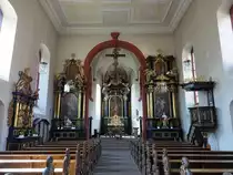 Veitsh�chheim, barocke Alt�re und Kanzel in der Pfarrkirche St. Vitus (15.08.2017)