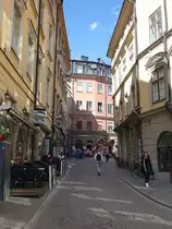 Stockholm, Geb�ude in der Triewaldsgr�nd Gasse im Viertel Gamla Stan (04.06.2018)