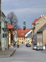 Neustadt (Sachsen) Blick von der Bahnhofstra�e zum Rathaus; 27.02.2008
