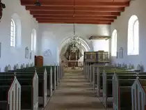 Hj�rring, Kanzel und Altar von Niels Ipsen in der Sankt Hans Kirche (08.06.2018)