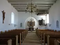 Hj�rring, Kanzel und Altar von 1604 in der Sankt Olai Kirche (08.06.2018)