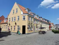 Thisted, Gastst�tten am Gryde Torv am Hafen (08.06.2018)