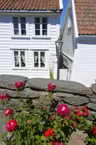 Stavanger, Norwegen - Hausfassade in der Altstadt �Gamle Stavanger�. Aufnahme: 2. Juli 2018.