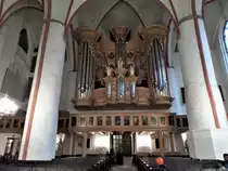 Hamburg am 23.6.2018: Arp-Schnitger-Orgel von 1693 auf der Westempore, die gr��te erhaltene Barockorgel im nordeurop�ischen Raum, 60 Register, ca.  4.000 Pfeifen, in der Sankt Jacobi Kirche in der Steinstra�e / eine der 5 evangelisch-Lutherischen Hauptkirchen  / ein mittelalterlichen Bau in der Stadtmitte / 
