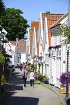 �vre Strandgate in der Stavanger Altstadt (�Gamle Stavanger�) in Norwegen. Aufnahme: 3. Juli 2018.
