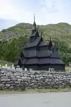 Borgund ist eine Stabkirche in der Kommune L�rdal in der norwegischen Provinz Sogn og Fjordane. Sie geh�rt zu den herausragendsten Beispielen der norwegischen Stabbaukunst. Aufnahme: 17. Juli 2018.