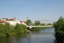 Bamberg, Luitpoldbr�cke �ber den Main-Donau-Kanal mit Erl�serkirche, Blick vom der Kettenbr�cke - 05.05.2018
