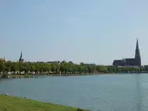 Blick �ber den Pfaffenteich in Schwerin am 09.08.2018