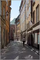 Stockholm. Blick durch Svartmangatan in Gamla Stan, der Altstadt. 19.07.2018