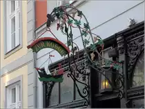 Stralsund. Wirtshausschild  Zur Kogge  in der Tribseer Stra�e. 28.07.2018