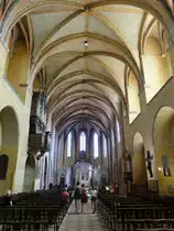 Moissach, Innenraum der Abteikirche Saint-Pierre, Gest�hl 17. Jahrhundert (29.07.2018)