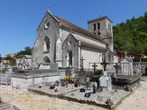 Luzech, gotische Saint-Pierre Kirche, erbaut im 14. Jahrhundert (29.07.2018)