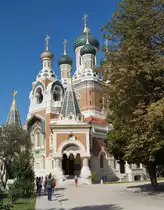 Blick auf die russisch-orthodoxe Kathedrale Saint-Nicolas in Nizza, die gr��te ihrer Art au�erhalb Russlands; 08.09.2018.